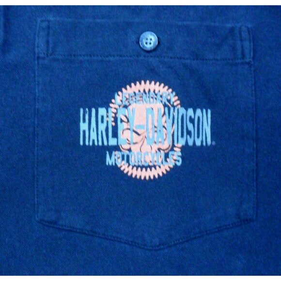 Harley-Davidson Men's 2XL Polo Shirt Black & Orange Cotton/Polyester Legendary M - Picture 4 of 10